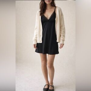 Vintage Black Lace Slip Dress